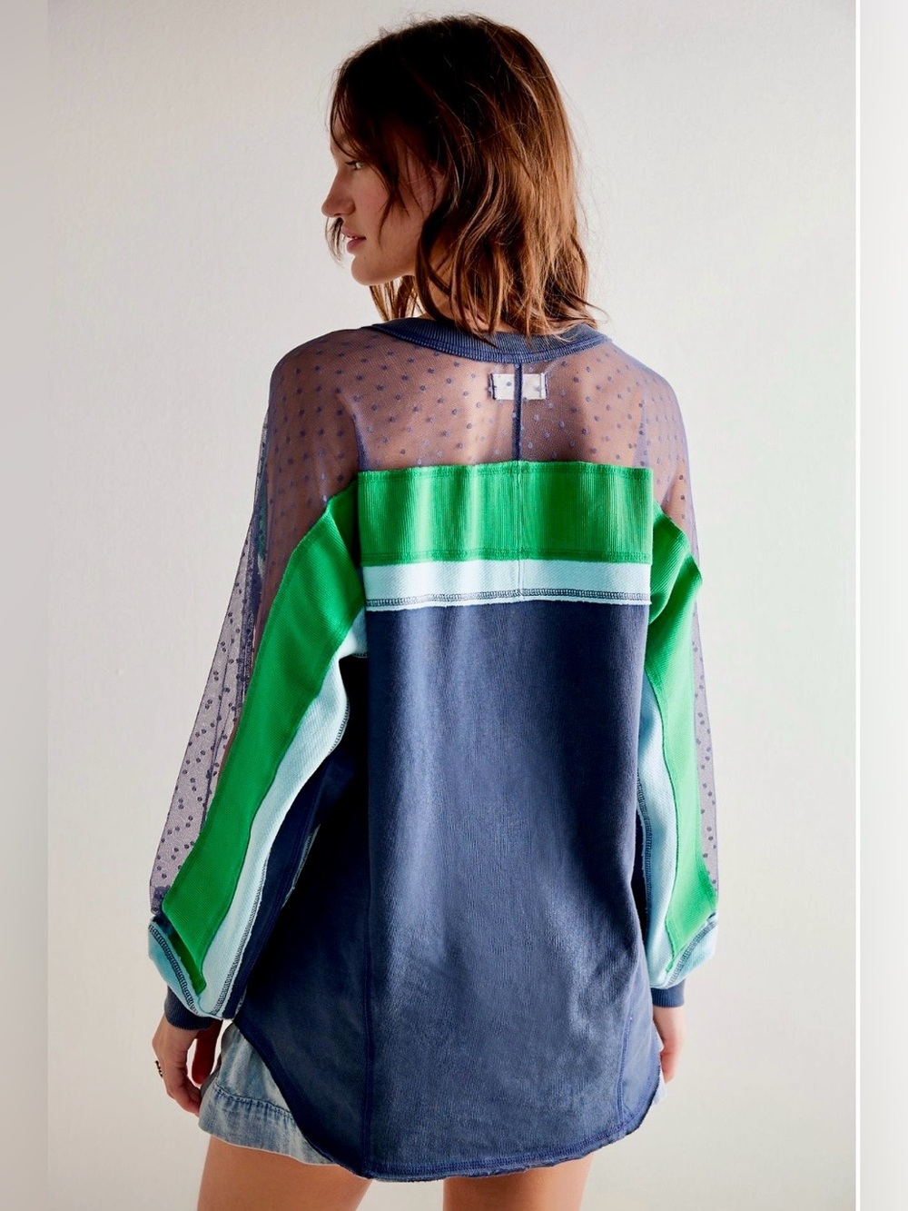 Free People Sheer sleeve Jerseu